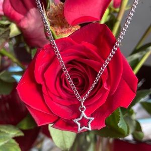 14-inch Silver Star Pendant Necklace